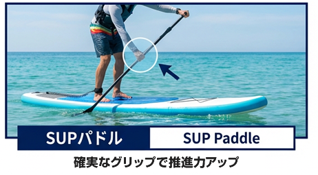 【SUPパドル】確実なグリップで推進力アップ